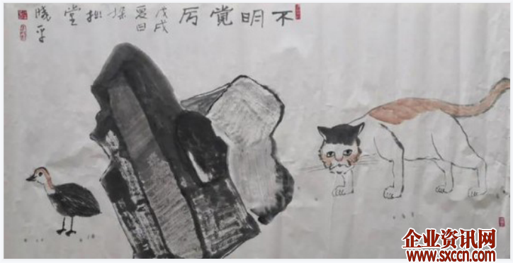 名家作品鉴赏---书画家牟晓平与他笔下的猫